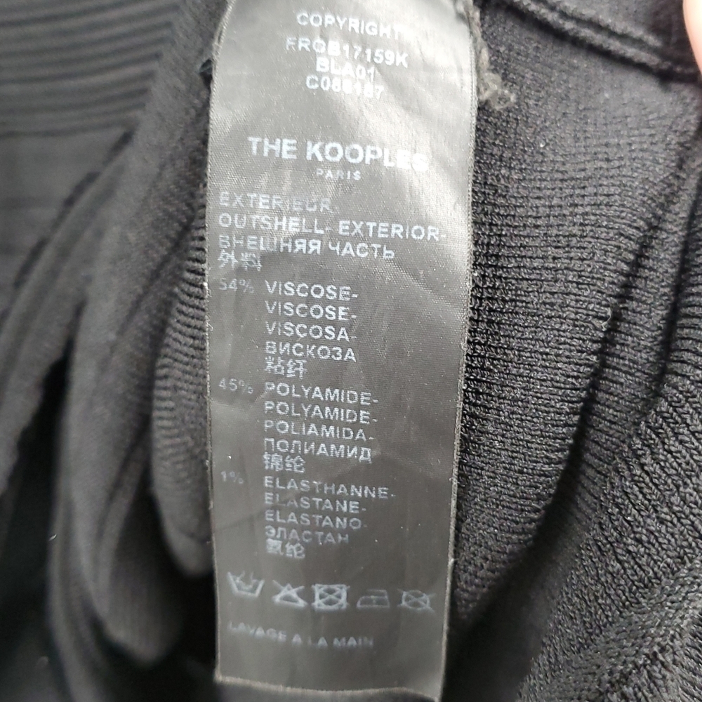 The Kooples Black Textured Fit Flared Dress Size Small - Picture 4 of 4